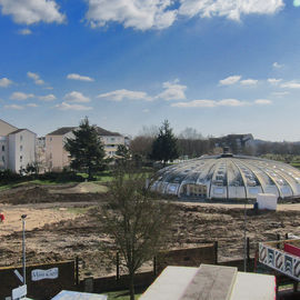 Venez découvrir les travaux de la piscine en images.